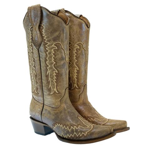 Circle G Bronze Embroidery Studded Women's Boots